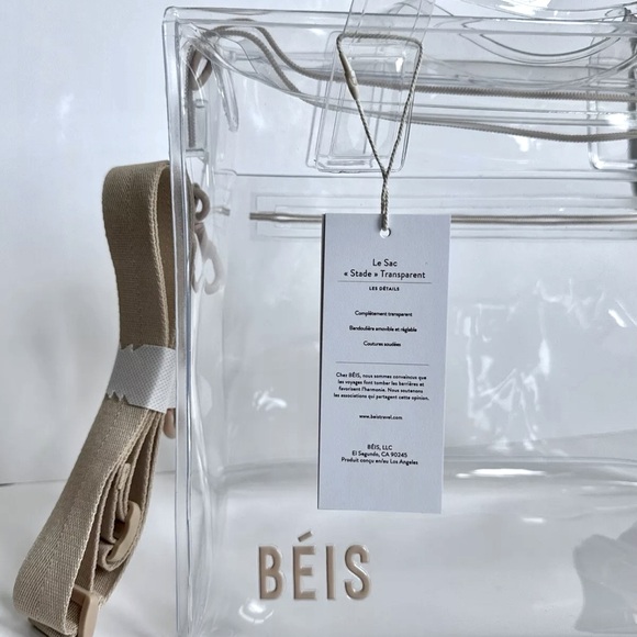 NWT BEIS The Stadium Tote I Crossbody I Top Handle Clear Sold Out - Picture 3 of 11